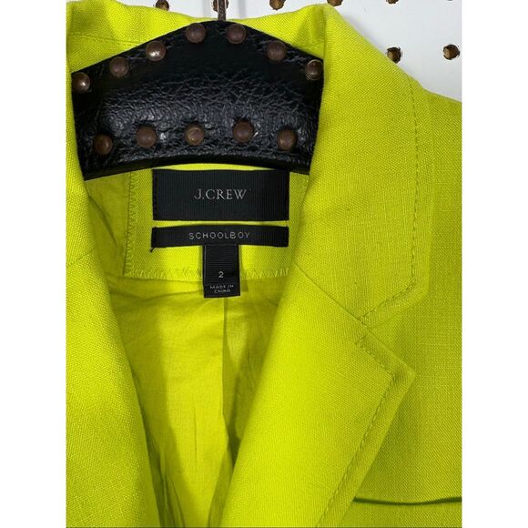 J.Crew Schoolboy florescent 100% Linen blazer jacket size 2 - Picture 8 of 8